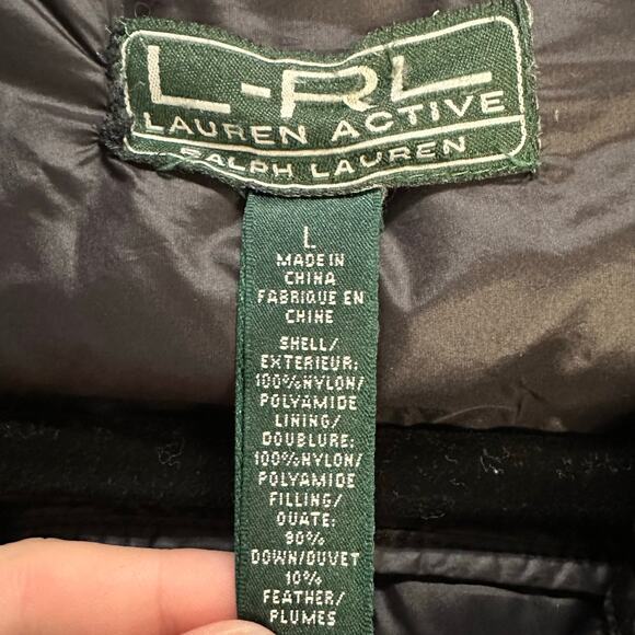Lauren Ralph Lauren Active Black Puffer Coat Women's Large Down Filled Winter - Picture 5 of 5